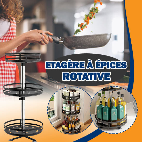 Carrousel à épices rotatif avec 16 pots - Acacia - Veo shop