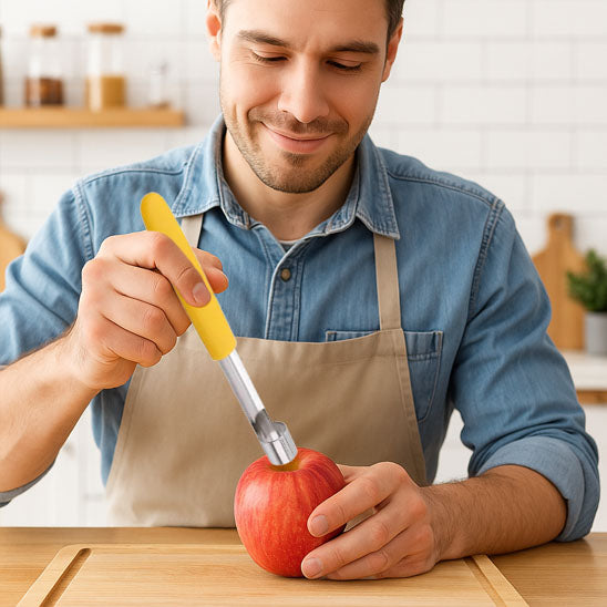 Vide pomme inox rapide ergonomique