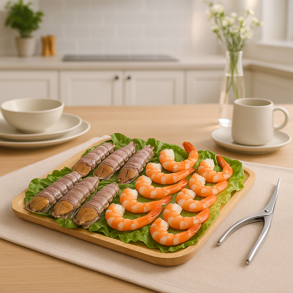 Éplucheur de crevettes avec poignée ergonomique