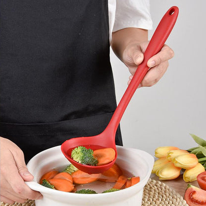 Cuillère à soupe en silicone long manche