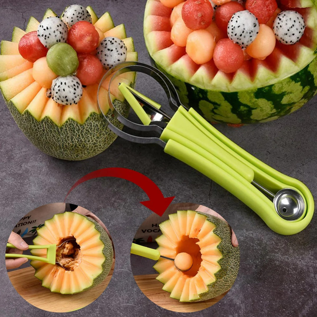 Cuillère coupe fruit 4 en 1