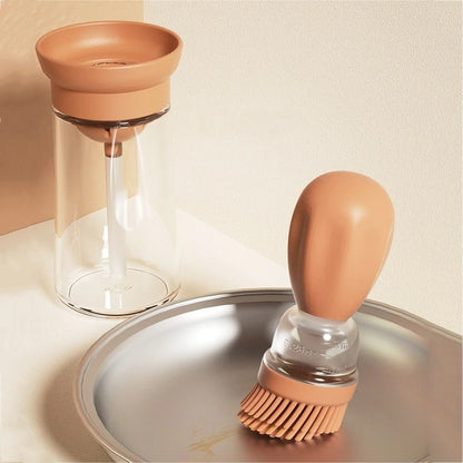 La Bouteille d'huile de cuisine et de brosse en silicone portable/EASYBROSSE™  marron
