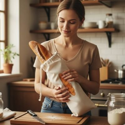 Sac à pain en coton bio | Conservation fraîcheur - Rayonnour