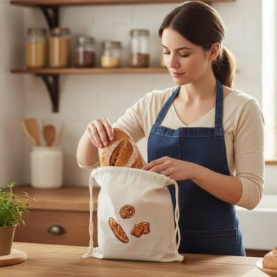 Sac à pain en coton bio | Conservation fraîcheur - Rayonnour